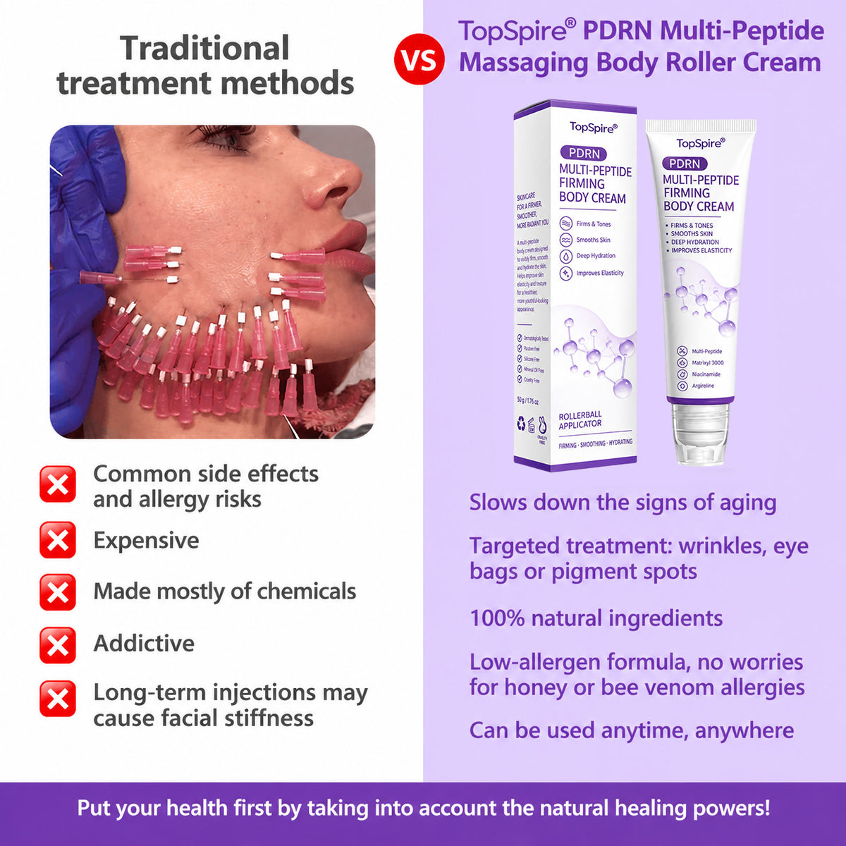 TopSpire®🎗️ PDRN Multi-Peptide Massage Roller Cream – Anti-Aging, Hydrating, Firming & Lifting Care for Smoother, More Radiant-Looking Skin