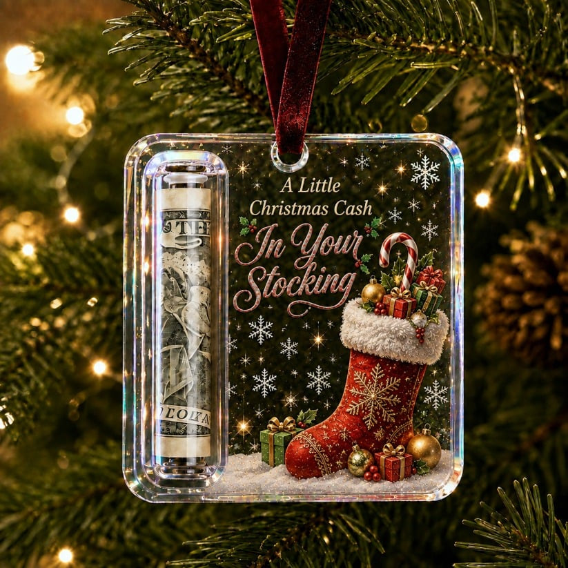 LAST DAY 50% OFF - 🎄Christmas Cash Gift Ornament- Make Cash Feel Like A Real Christmas Gift💵